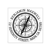 Nautisch navigatiekompas Ronde adres Rubberstempel (Afrduk)