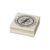 Nautisch navigatiekompas Ronde adres Rubberstempel (Stempel)