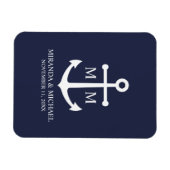 Nautisch Navy Blauwe Anker Bruiloft Magneet (Horizontaal)