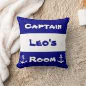 Nautisch | Navy Blue en White Anchor van de Kamer  Kussen (Deken)