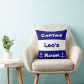 Nautisch | Navy Blue en White Anchor van de Kamer  Kussen (Stoel)