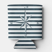 Nautisch Navy & Witte Persoonlijke Bachelorette Blikjeskoeler (Achterkant)