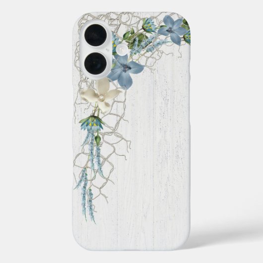 Nautisch net en bloemen op witgekalkt hout Case-Mate iPhone case (Achterkant)