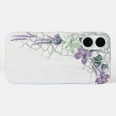 Nautisch net en bloemen op witgekalkt hout Case-Mate iPhone case (Achterkant (horizontaal))