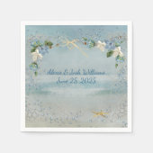 nautisch net met bel en bloemen servet (Voorkant)