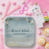 Nautisch net van het huwelijk met bellen papieren bordje (Feest)