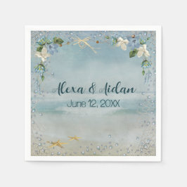 Nautisch net van het huwelijk met bellen servet