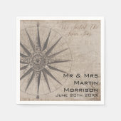 Nautisch Oceaan Jacht Bruiloft Servet (Voorkant)