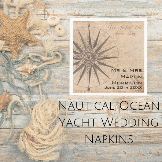 Nautisch Oceaan Jacht Bruiloft Servet