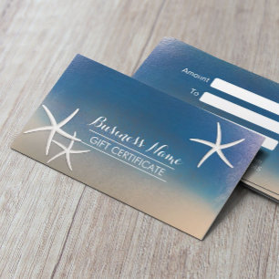 Nautisch Ocean Blue Starfish Cadeaubon Kortingskaartje