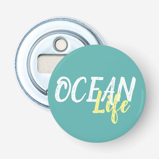 nautisch OCEAN LIFE | Button Flesopener (Voorkant)