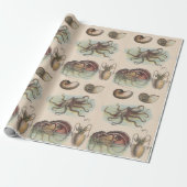 Nautisch - Octopus, Nautilus en Squid Cadeaupapier (Uitgerold)