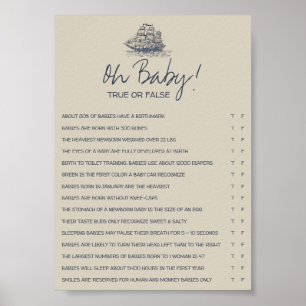 nautisch of vals baby shower spel poster