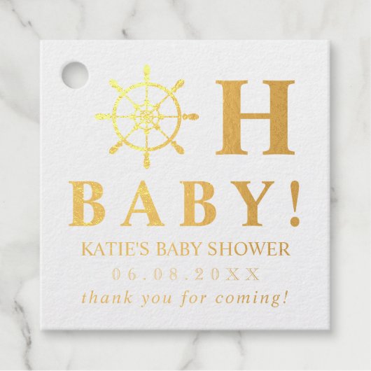 Nautisch Oh Baby! Baby shower dank u Bedankjes Labels (Voorkant)