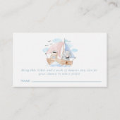 Nautisch olifant Beer Baby shower Informatiekaartje (Voorkant)