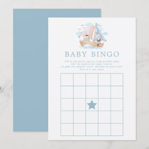 Nautisch olifant Beer Boat Baby shower Bingo Game Kaart