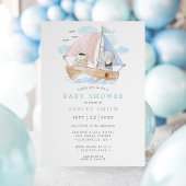 Nautisch olifant Beer Waterverf Baby shower Kaart