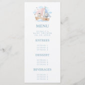 Nautisch olifant Beer Waterverf Baby shower Menu (Voorkant)
