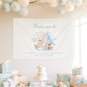 Nautisch olifant Beer Waterverf Baby shower Spandoek