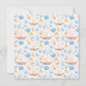 Nautisch onder de uitnodiging van het Zee Baby sho (Achterkant)