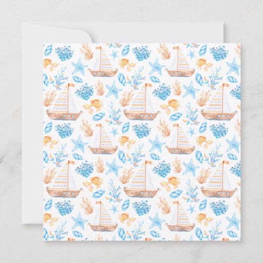 Nautisch onder de verjaardagsuitnodiging van het Z Kaart (Achterkant)