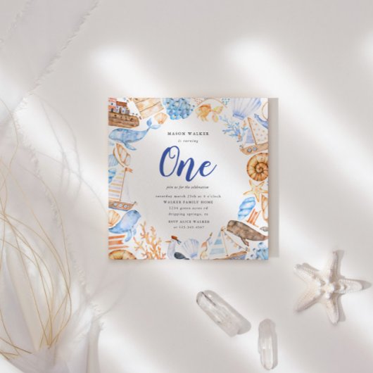 Nautisch onder de verjaardagsuitnodiging van het Z Kaart