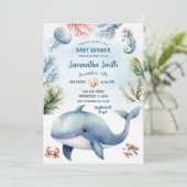 Nautisch onder de Zeeen Baby shower Ocean Animals Kaart (Staand voorkant)