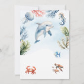 Nautisch onder de Zeeen Baby shower Ocean Animals Kaart (Achterkant)