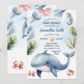 Nautisch onder de Zeeen Baby shower Ocean Animals Kaart (Voorkant / Achterkant)