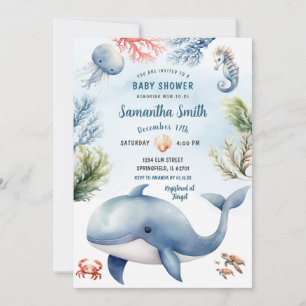 Nautisch onder de Zeeen Baby shower Ocean Animals Kaart