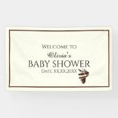 Nautisch onder de zeeen schelp vlinder achtergrond spandoek (Horizontaal)