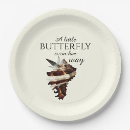 Nautisch onder de zeeen schelp woestijn chique vli papieren bordje