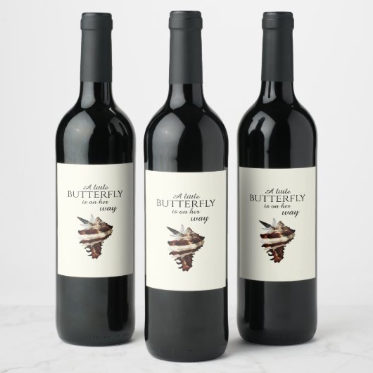 Nautisch onder de zeeen schelp woestijn chique vli wijn etiket (Flessen)