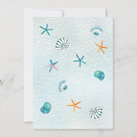 Nautisch onder het Zee 7e verjaardag uitnodiging (Achterkant)