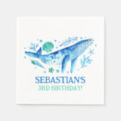 Nautisch onder het Zee Partij Whale Waterverf Servet (Voorkant)