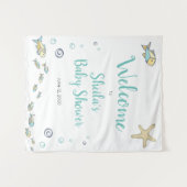 Nautisch Onder het Zee Schattige Welkom in Baby sh Wandkleed (Voorkant (horizontaal))