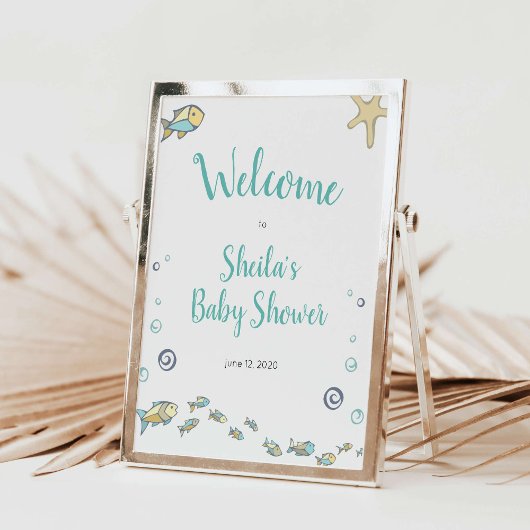 Nautisch onder het Zee Welkom in Baby shower Poster