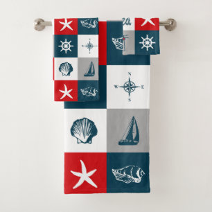 Nautisch ontwerp bad handdoek