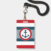 Nautisch ontwerp badge (Achterkant met lanyard)
