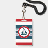 Nautisch ontwerp badge (Achterkant met lanyard)