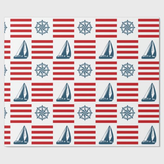 Nautisch ontwerp cadeaupapier (Vlak)