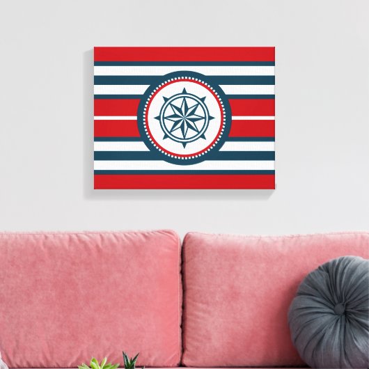 Nautisch ontwerp canvas afdruk (Insitu (Woonkamer))