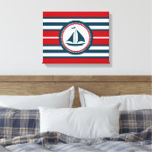 Nautisch ontwerp canvas afdruk (Insitu (Slaapkamer))