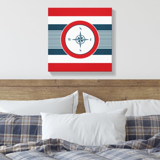 Nautisch ontwerp canvas afdruk (Insitu (Slaapkamer))