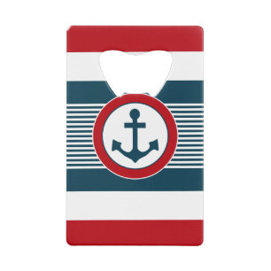 Nautisch ontwerp creditkaart flessenopener