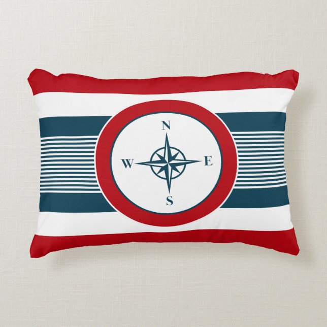 Nautisch ontwerp decoratief kussen (Voorkant)