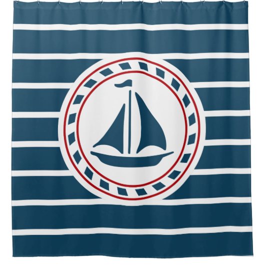 Nautisch ontwerp douchegordijn (Voorkant)