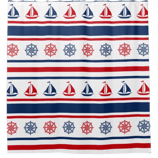 Nautisch ontwerp douchegordijn (Voorkant)