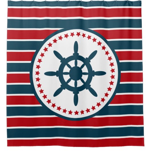 Nautisch ontwerp douchegordijn (Voorkant)