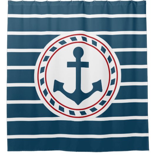 Nautisch ontwerp douchegordijn (Voorkant)